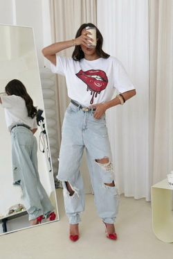 Футболка оверсайз с принтом длинная4