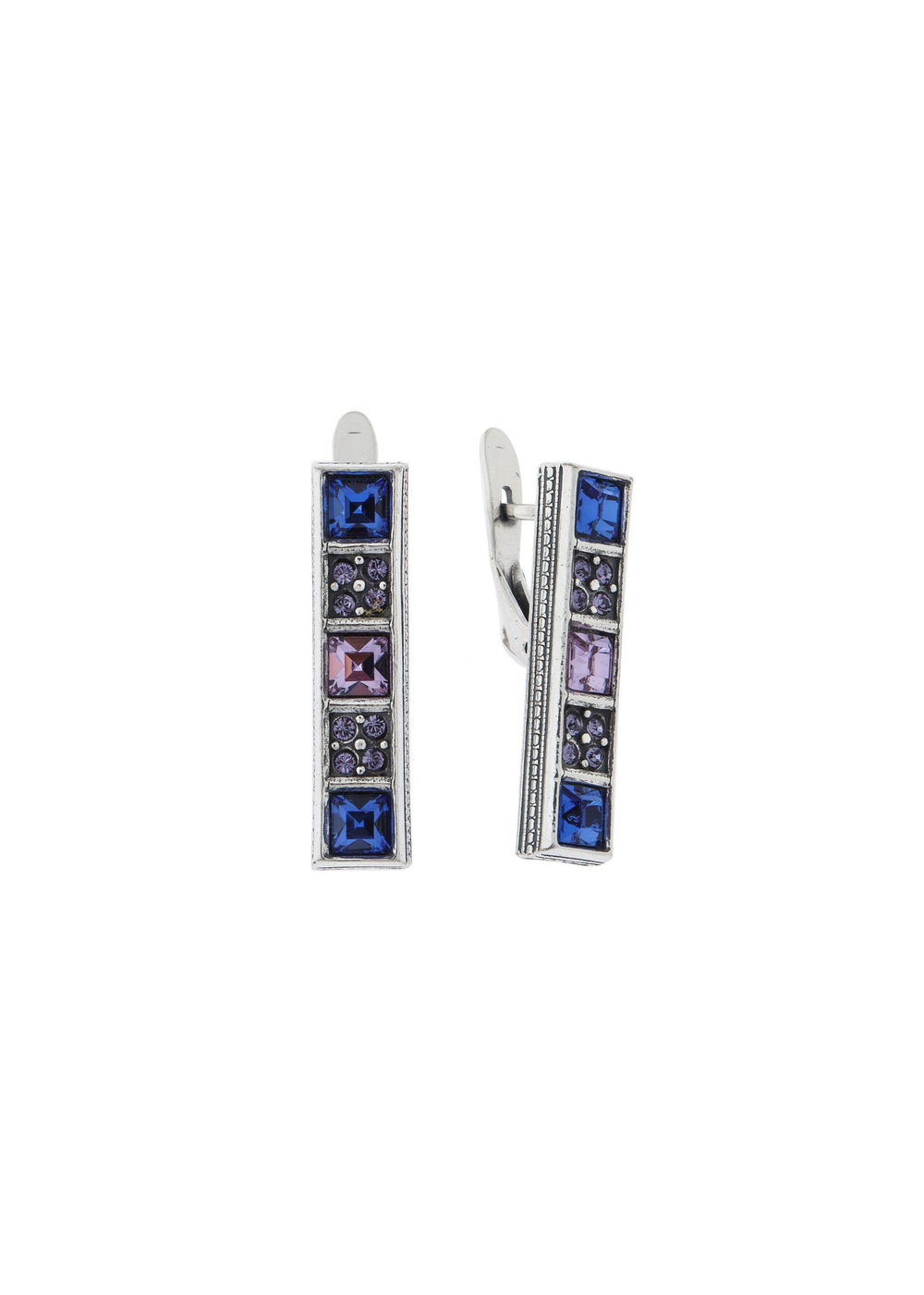 "Бештау" серьги в серебряном покрытии из коллекции "Самоцветы" от Jenavi с английским замком