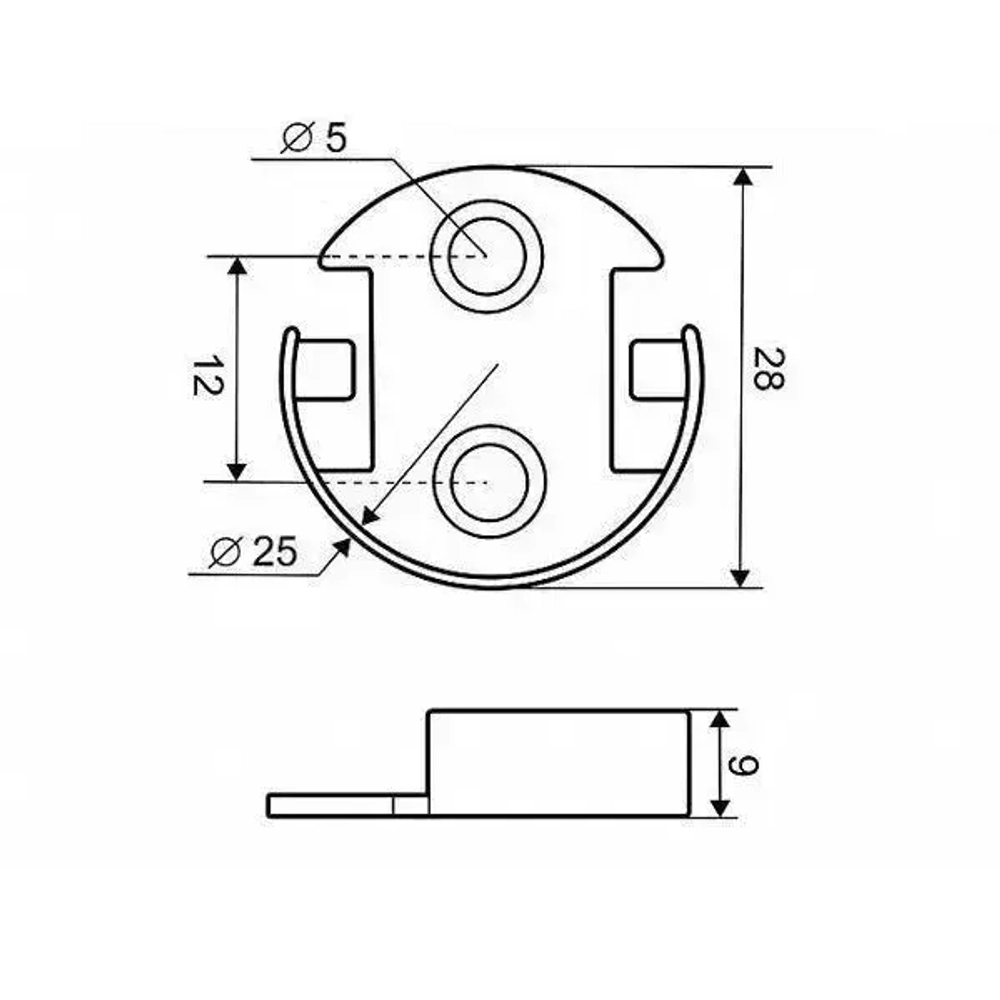 Штангодержатель для круглой штанги 25 мм (с защелкой) - 2 шт