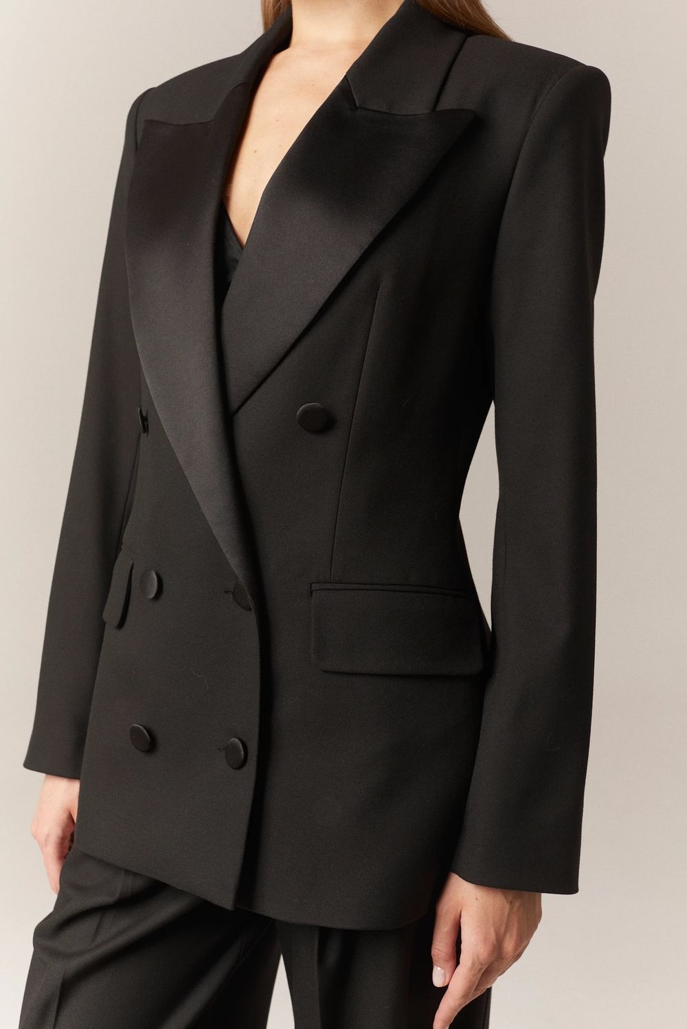 Пиджак смокинг двубортный черный