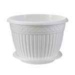 Кашпо "Византия" (15л.) с блюдцем Цв. Белый