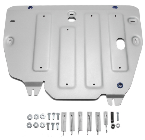 Защита картера и КПП Rival для Jaguar E-Pace (V - 2.0D (150 л.с.)) АКПП 4WD 2017-н.в./Land Rover Discovery Sport (V - 2.0 (240 л.с.); 2.0D (150/180 л.с.); 2.2D (150/188 л.с.)) 2014-2019/Land Rover Range Rover Evoque I (V - все) 2011-2018, штампованная, алюминий 4 мм, с крепежом, 333.3103.1