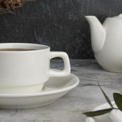 Чайная пара 200 мл белая d 8,4 см h5,4 см фарфор Stackable P.L. Proff Cuisine [6]