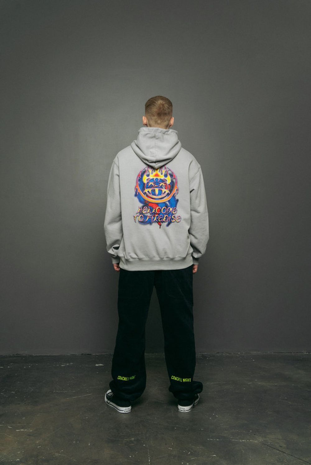 Худи YMKASHIX Hellcome Firedise Серый