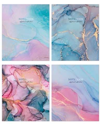 Тетрадь А5 48л. клетка "Liquid" картон, УФ лак (ПОЛИНОМ)