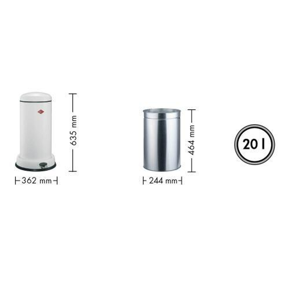 Ведро для мусора 20л Wesco Baseboy мятное