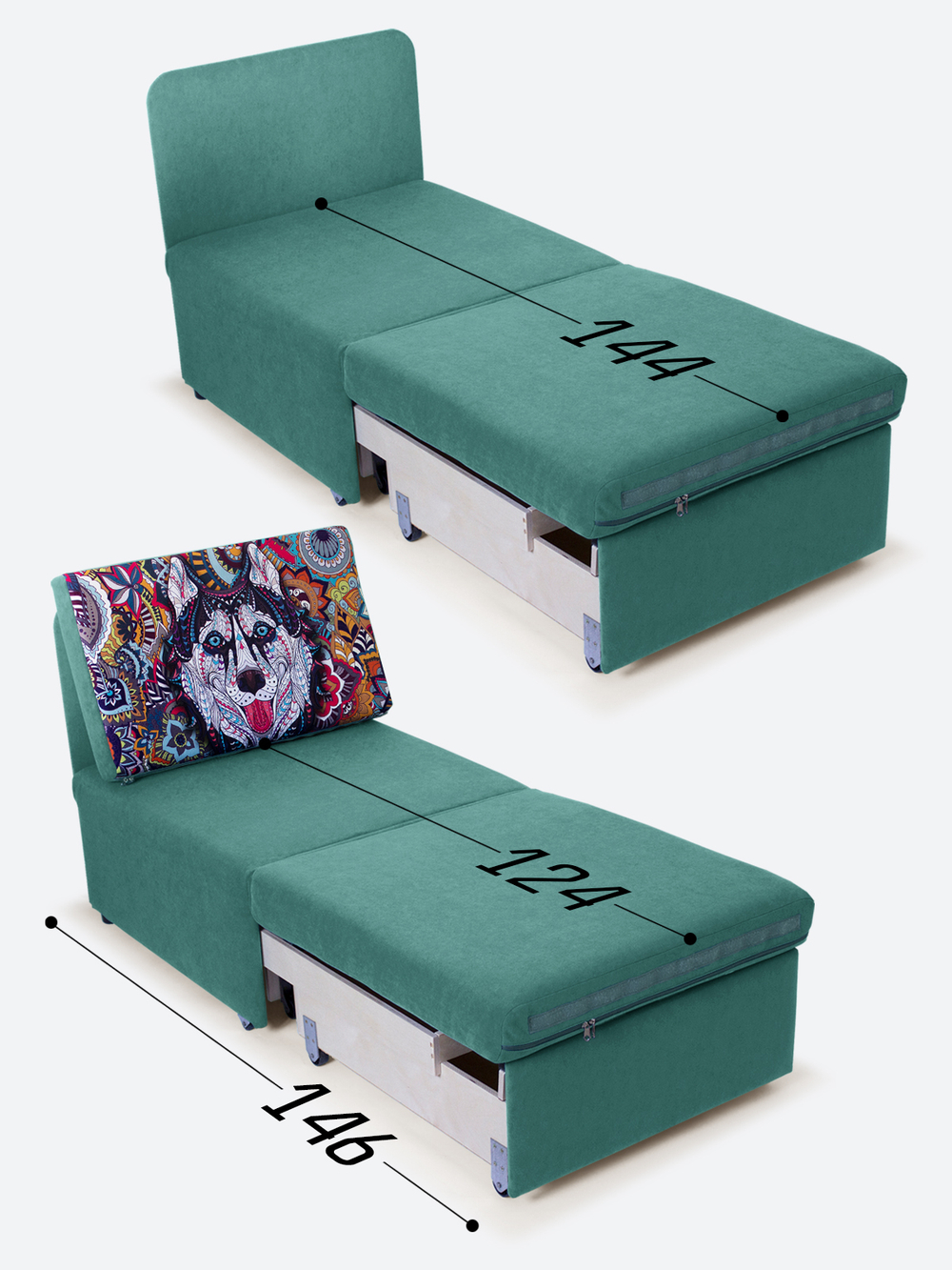 Кресло-кровать "Миник", купон Хаски