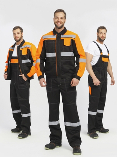 Костюм Виват-2 Премиум CH МВО (тк.Смесовая,240) п/к, черный/оранжевый