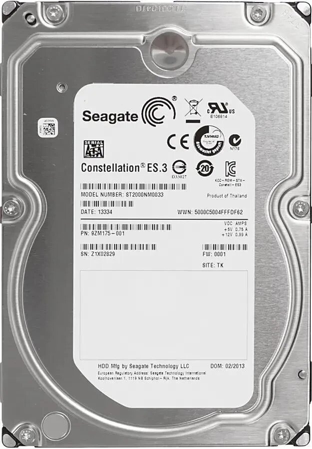 Жесткий диск Seagate 2TB 6G 7.2K SATA 128MB 3.5 ST2000NM0033