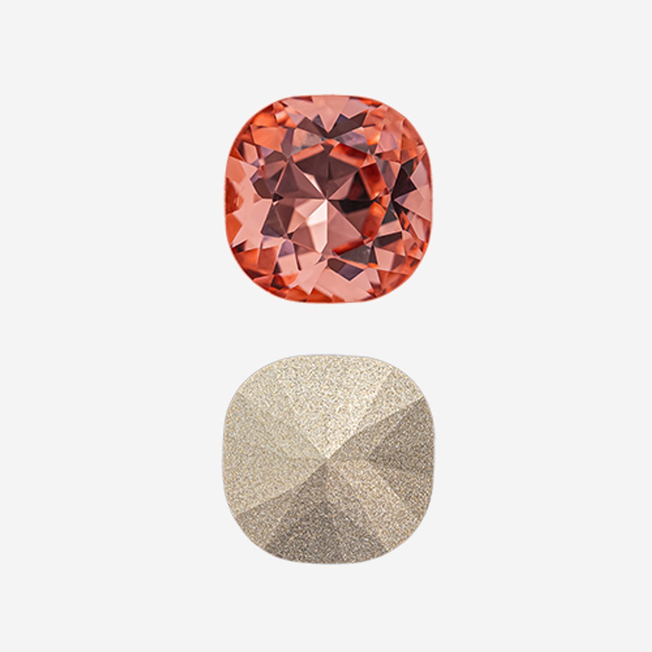Кристалл Кушон (Сushion), оттенок "Падпараджа"/"Padparadsha", 10мм