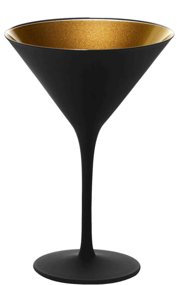 Рюмка коктейльная Bar, 240 мл, цвет черный/золотой, хрустальное стекло Stolzle