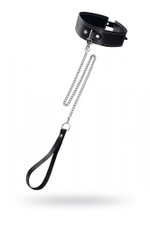 Ошейник двухслойный с белой строчкой Pecado черный