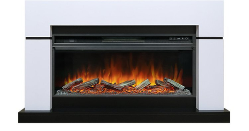 Каминокомплект Lindos V42 SFT (Разборный) - Белый с черным (Ширина 1470мм) с очагом Vision 42 LOG LED
