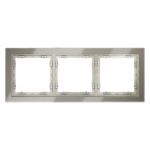 Рамка стеклянная VOLTUM S70 на 3 поста, (шелк, стекло)