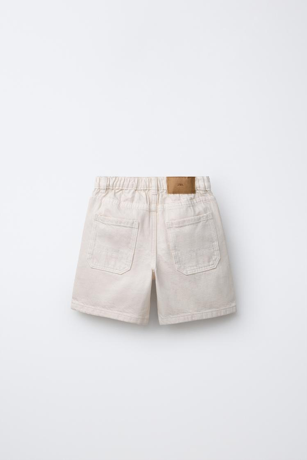 ZARA ДЖИНСОВЫЕ ШОРТЫ BAGGY, ЭКРЮ