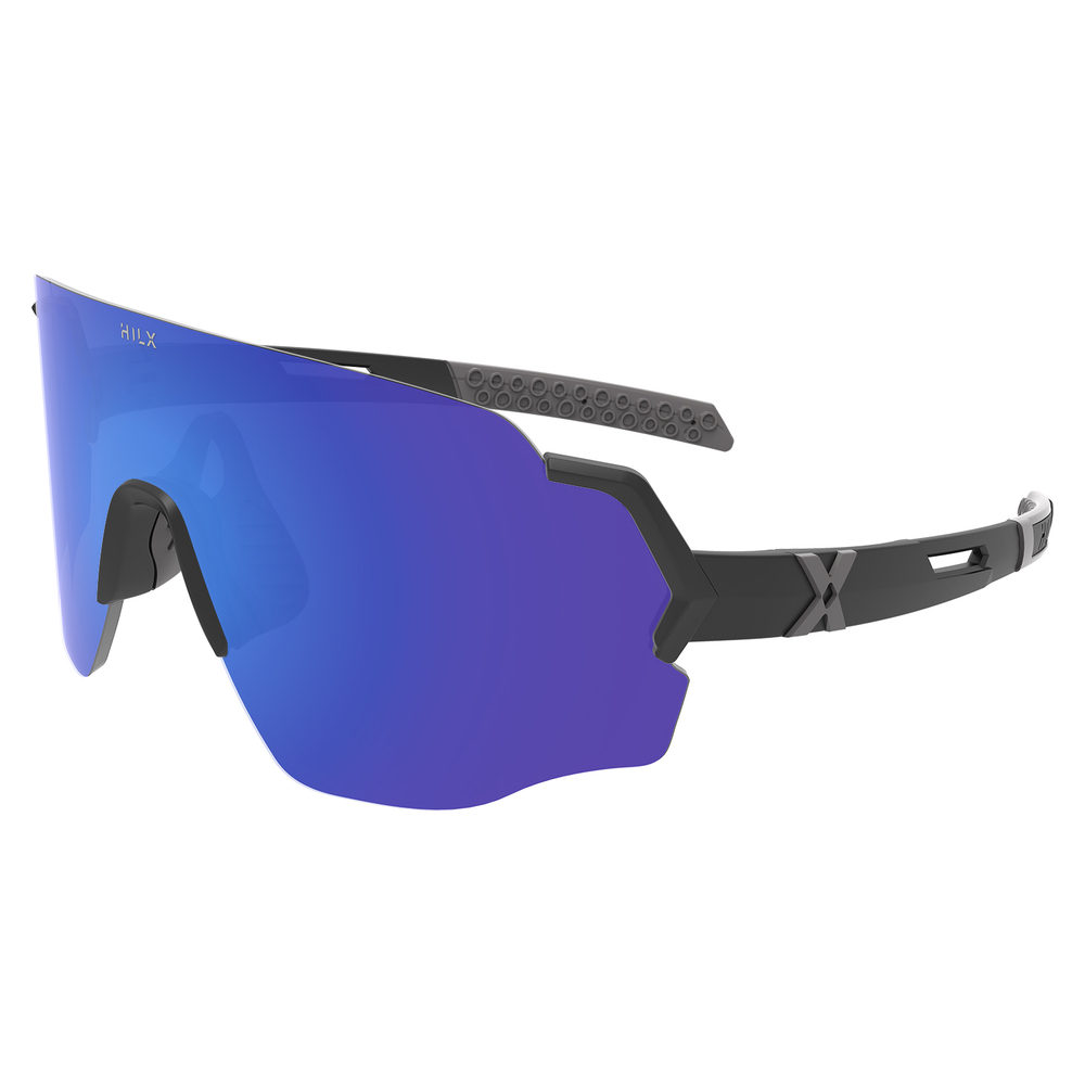 HILX Savage (L) / Matt Black Grey / Blue Lens