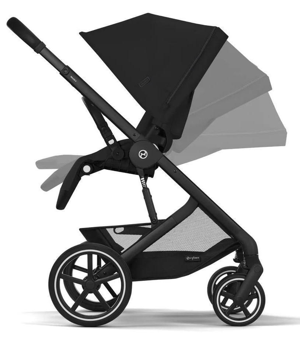 Коляска Cybex Balios S Lux BLK complete Aton S2 Hibiscus Red 3 в 1 Moon Black с дождевиками