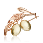 Брошь «Оливки» из комбинированного золота