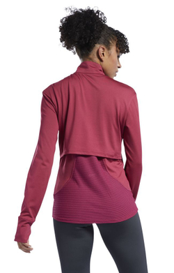 Женская теннисная куртка Reebok Workout Running 1/4 Zip W - Pink