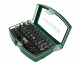 Биты для шуруповертов FAVOURITE FAV 32 SETS , в кейсе 32 предмета: 30 бит (25 мм), переходник для торцевых головок (25 мм), адаптер с быстрозаж. патрон. 60 мм.