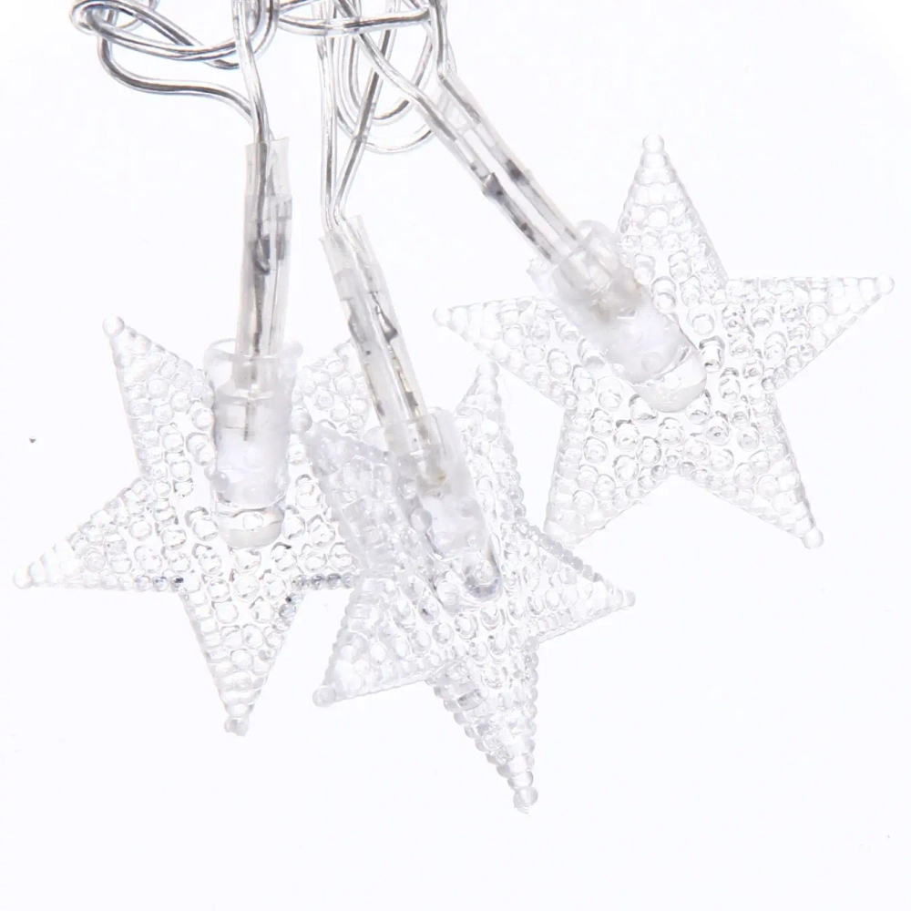 Гирлянда для дома 4,0 м 20 ламп LED с насадками ЗВЕЗДА, прозрач.пров., авторежим.,IP-20 RG/RB (возможность соединения)
