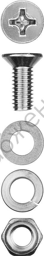 ЗУБР DIN 965 M4 x 16 мм, винт с гайкой и шайбами, 30 шт (303456-04-016)