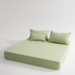 КПБ Однотонный Сатин Элитный на резинке OCER012, Евро, 4 наволочки, простынь 140*200*30