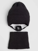 Шапка для девочки осенняя со снудом