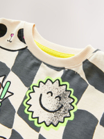 Футболка и шорты в комплекте для мальчика Next AK8-631, Молочный, Серый