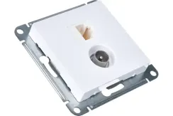 Розетка TV+RJ45 Systeme Electric ATLASDESIGN белая 35973