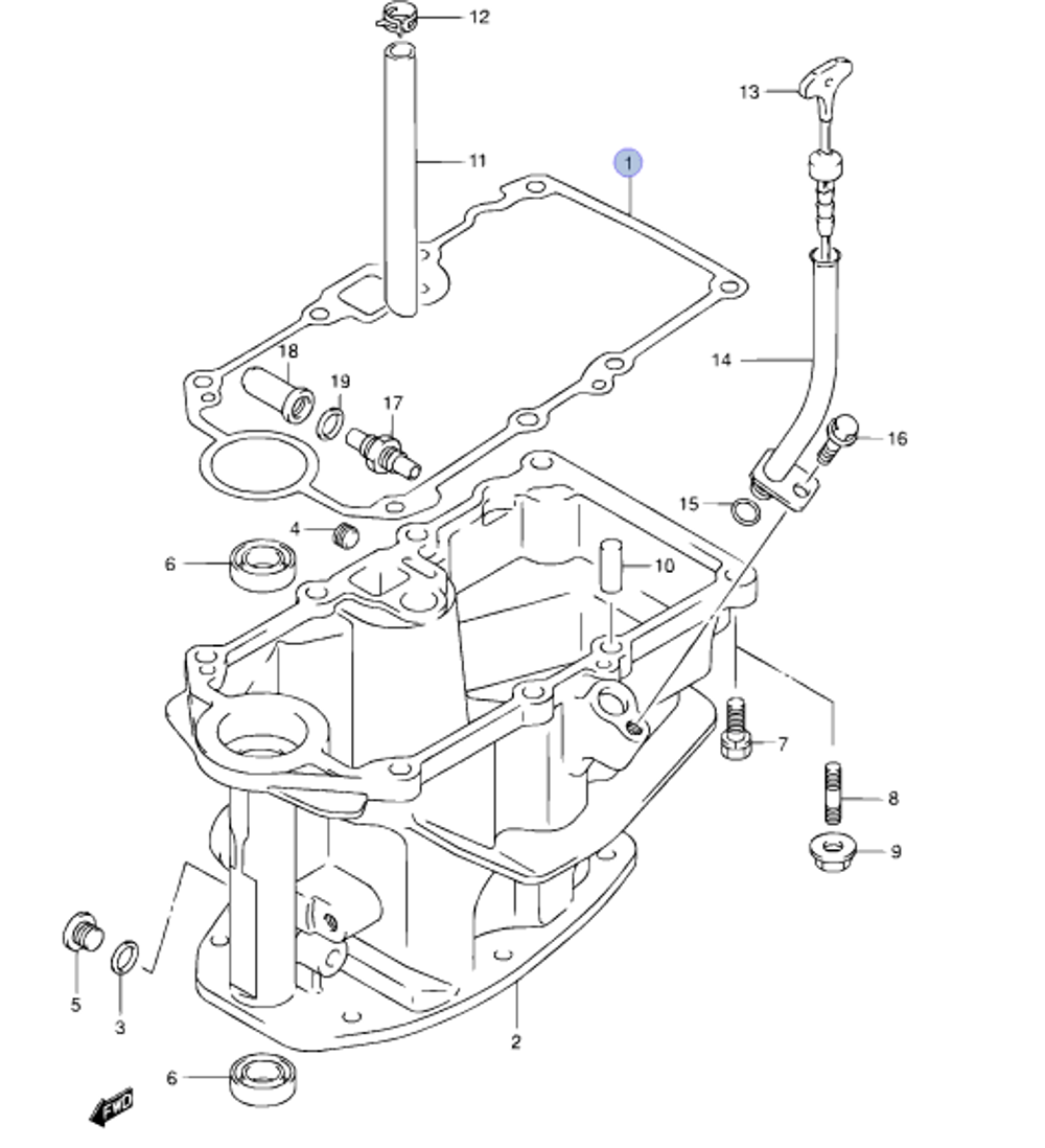 Прокладка Suzuki DF9.9/DF15 11489-93E10-000