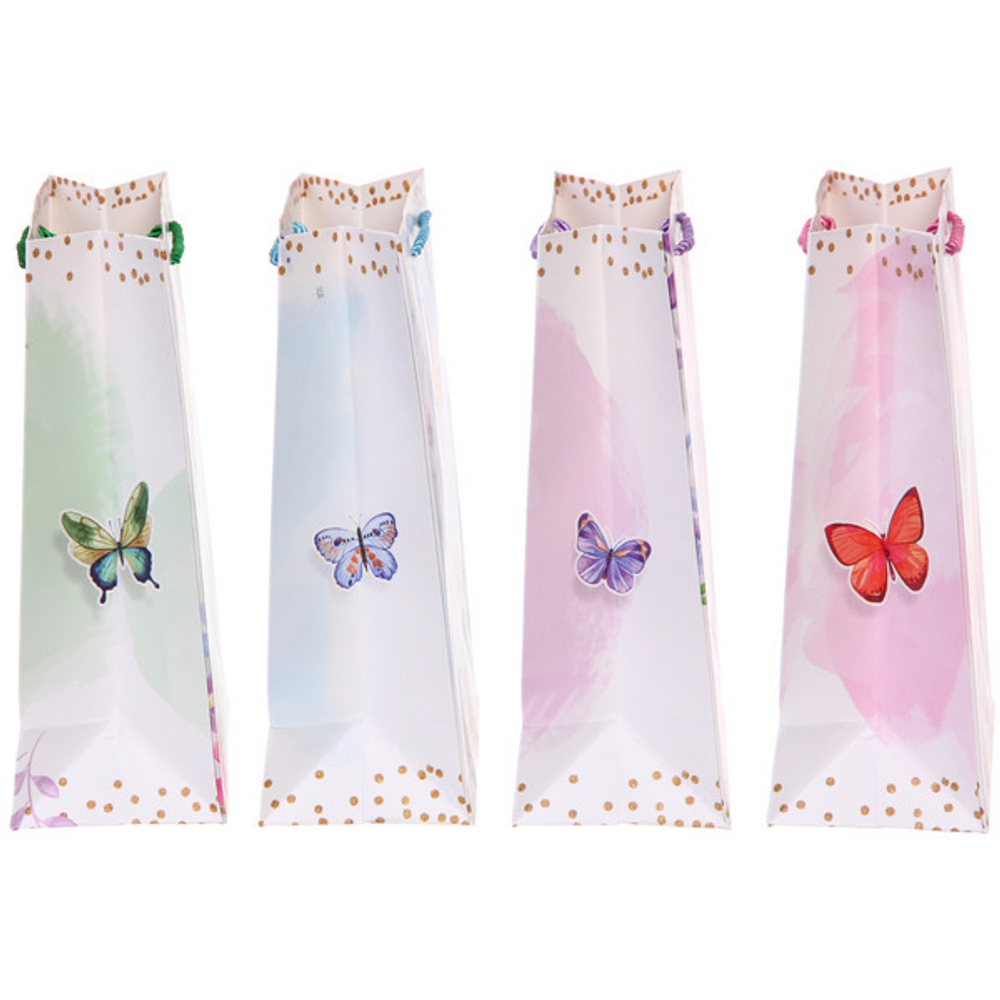 Пакет подарочный «Бабочки» 18*24*8,5 см, микс