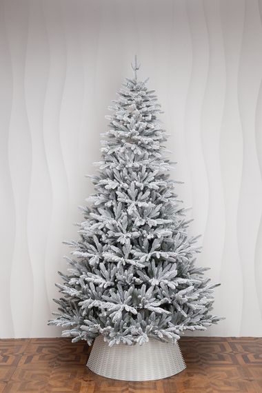 Искусственная елка Хеймдалль заснеженная 240 см., 100% литая хвоя, с холодными Led лампами, ЕлкиТорг (236240)