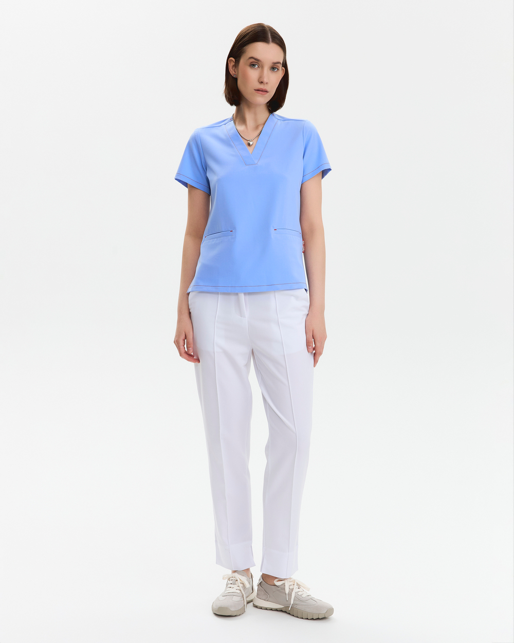 Брюки зауженные медицинские женские Сьют, белый