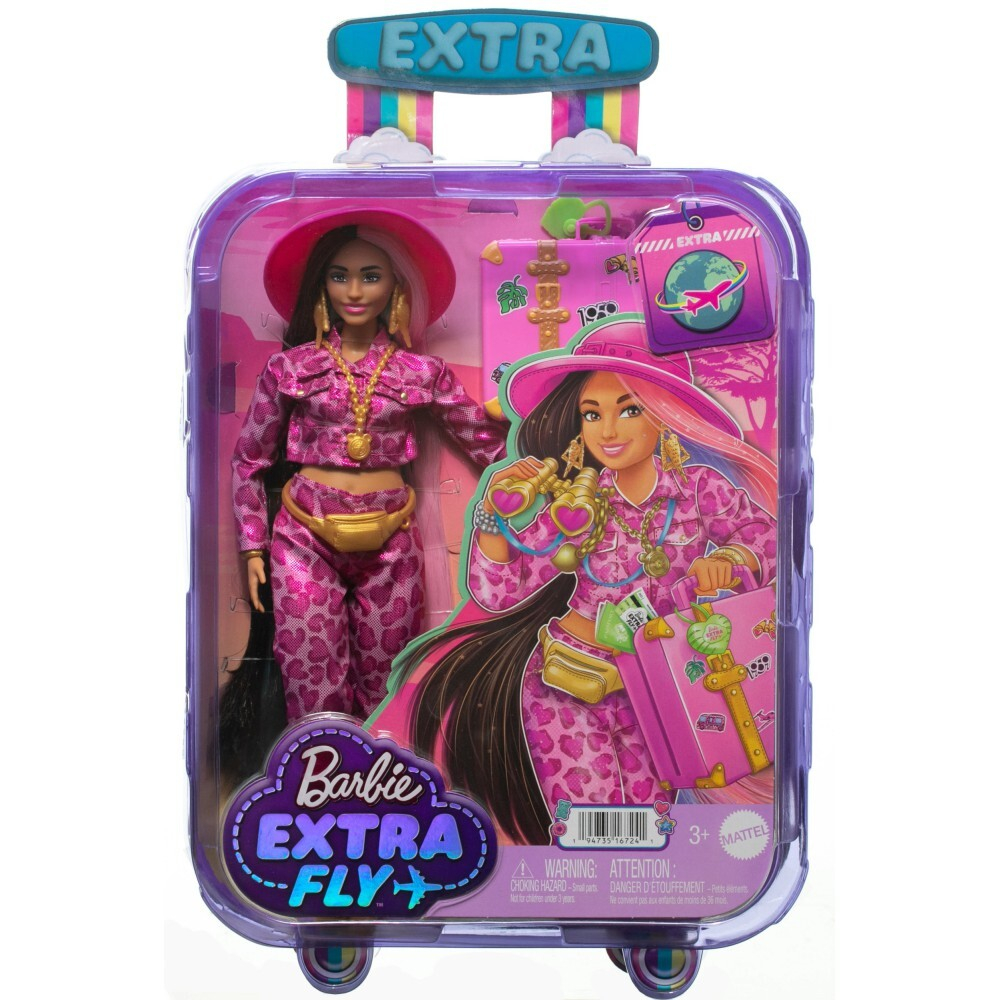 Barbie Extra Fly - кукла Сафари в наряде с анималистическим принтом + аксессуары HPT48 / артикул   GRN27 HPT48  / GTIN 194735167241