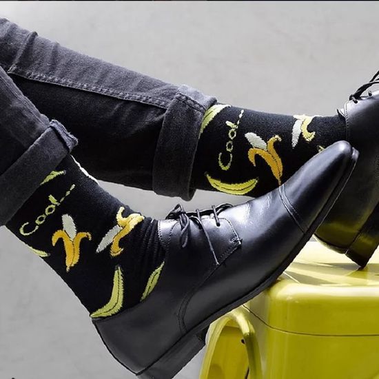 Носки "Круто, много бананов", р-р 40-44 (черный)