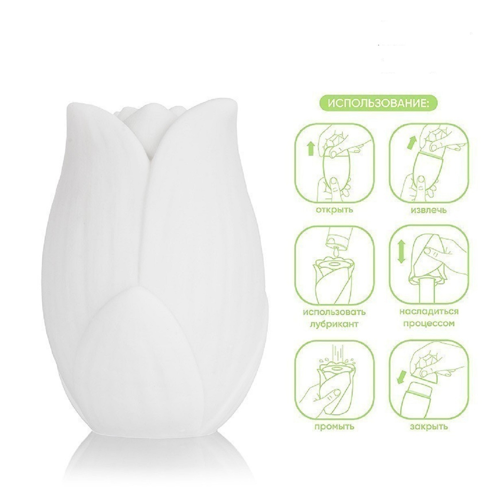 Мастурбатор Lotus белый 10 см