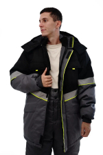 Куртка зимняя Северная широта цв.серый/черный