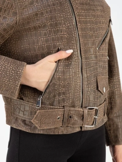 Куртка кожаная натуральная косуха оверсайз