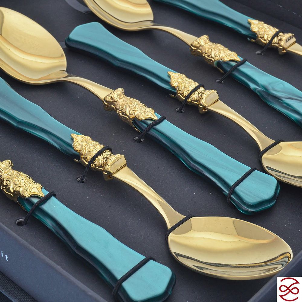 Набор десертных ложек domus ginevra gold (6 шт)