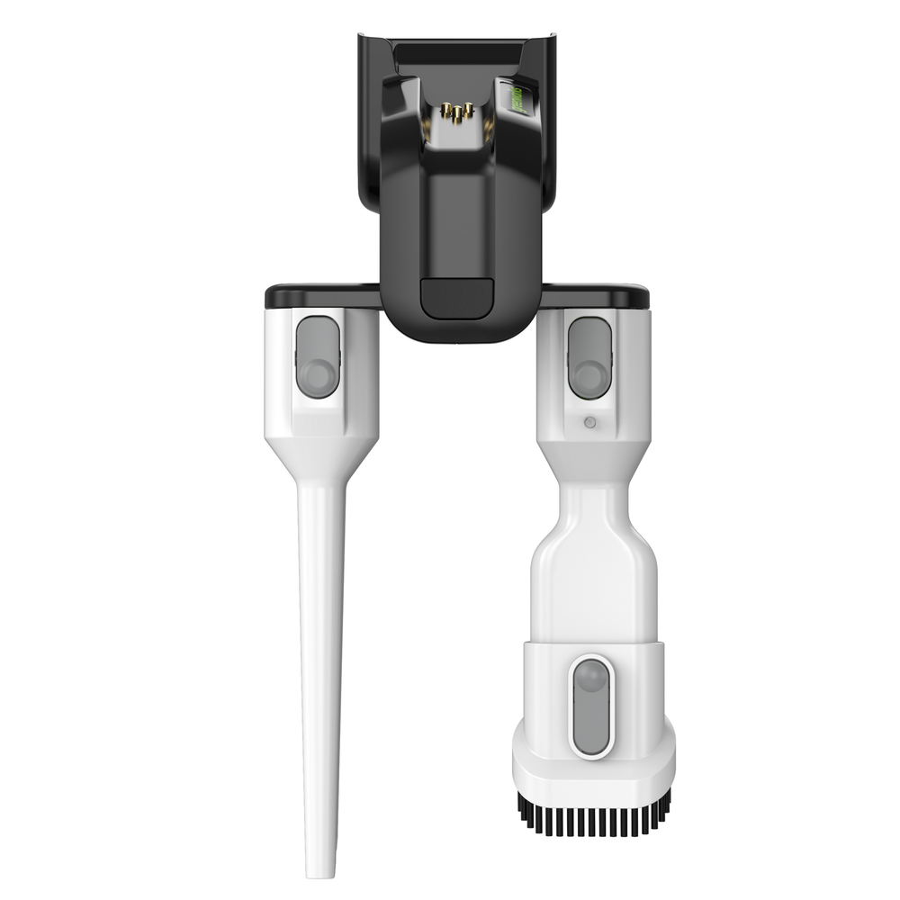 Пылесос вертикальный акк. Greenworks SV24360, 24V, б/щет, 250 Вт, 17 кПа, электрощетка, 2 насадки, LED, белый+серебро, 1х4Ач и ЗУ (4702107UB)