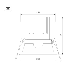 Светильник MS-FLOW-BUILT-S85x85-6W Day4000 (WH, 55 deg, 230V) (Arlight, IP20 Металл, 5 лет) 060943