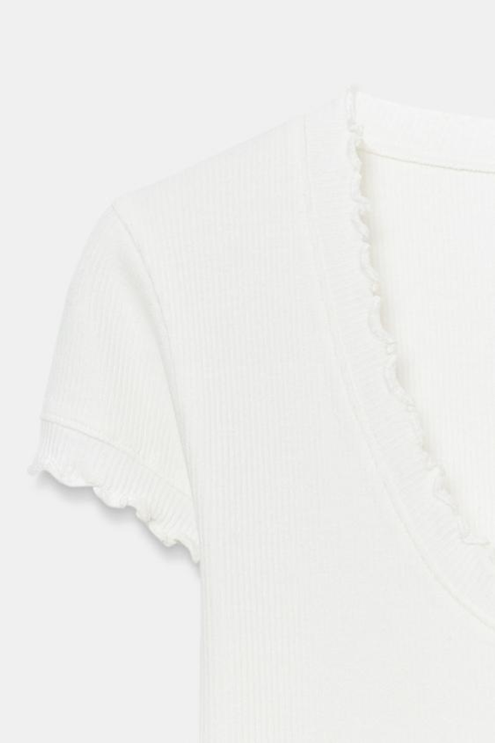 ZARA ФУТБОЛКА ИЗ СМЕСОВОГО ЛЬНА С КОРОТКИМИ РУКАВАМИ, ЭКРЮ