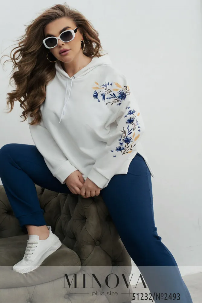 Костюм 2493-молочный-синий Minova