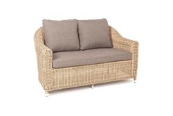 "Кон Панна" диван из искусственного ротанга двухместный, цвет соломенный