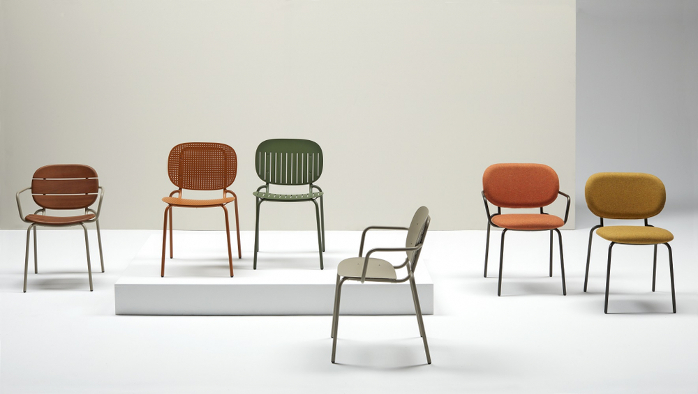 Стул металлический c обивкой Scab Design Si-Si Bold, бронзовый, желтый