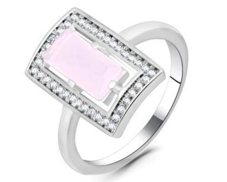 Кольцо из серебра с розовым кварцем