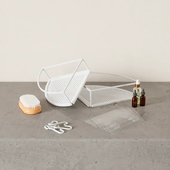 Набор из 2-х угловых полок для ванной cubiko, белые