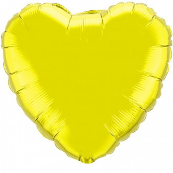 Шар сердце Золотое 45см