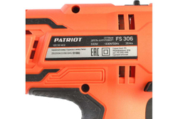 Сетевая дрель-шуруповерт Patriot FS 306 120301402, 0-400/0-1390 об/мин, 1.2 кг